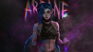 Arcane Jinx Ready Battle League Of Legends HD Live Wallpaper For PC