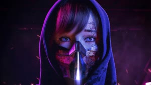 Cyberpunk Girl Mask HD Live Wallpaper For PC