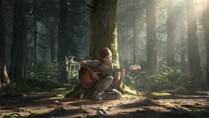 Ellie Playing Guitar In The Jungle The Last Of Us Part Ii HD Live Wallpaper For PC