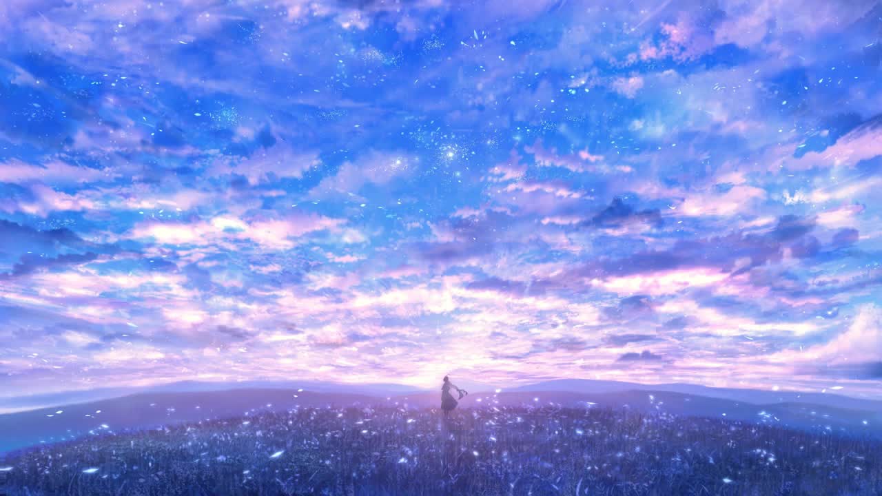 Download Anime Girl Under The Beautiful Sky HD Live Wallpaper For PC