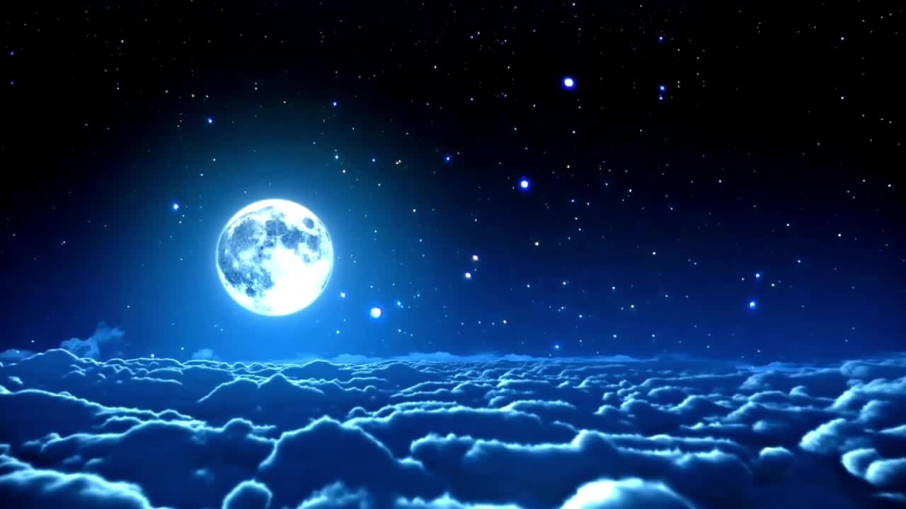 Download Flying Over The Clouds At Night HD Live Wallpaper For PC