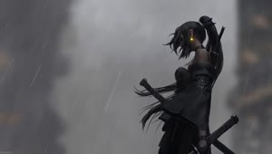 Samurai Girl In The Rain HD Live Wallpaper For PC