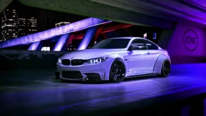 Bmw M4 Neon Lights HD Live Wallpaper For PC