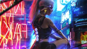 Cyberpunk Girl 2 HD Live Wallpaper For PC