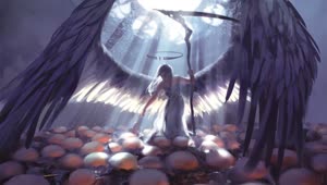 Beautiful Angel With Scythe HD Live Wallpaper For PC