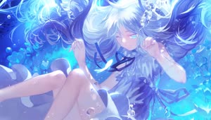 Anime Girl Playing Underwater HD Live Wallpaper For PC