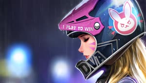 Dva Motorcycle Girl Overwatch HD Live Wallpaper For PC