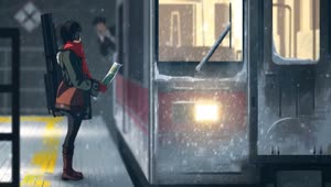 Anime Girl Waiting At The Train Station HD Live Wallpaper For PC