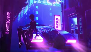 Cyberpunk Girl And Supercar HD Live Wallpaper For PC
