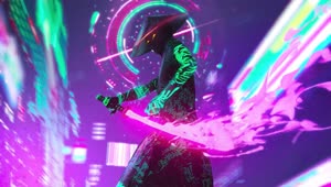 Neon Samurai HD Live Wallpaper For PC