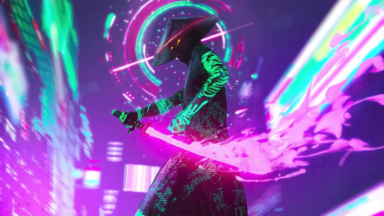 Download Neon Samurai HD Live Wallpaper For PC
