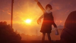 Anime Girl Waving Goodbye HD Live Wallpaper For PC