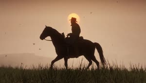 Horse Riding Sunset Red Dead Redemption 2 HD Live Wallpaper For PC
