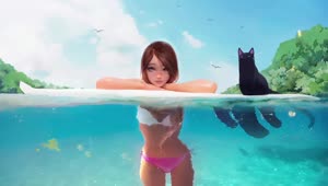 Surf Girl HD Live Wallpaper For PC