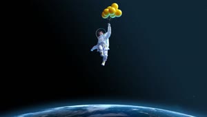 Astronaut Girl Balloons HD Live Wallpaper For PC