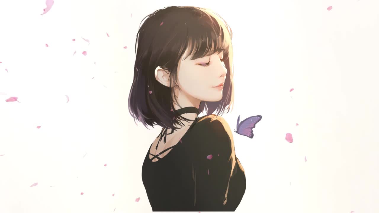 Download Beautiful Anime Girl With Butterfly HD Live Wallpaper For PC