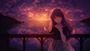 Anime Girl Sunset 1 HD Live Wallpaper For PC