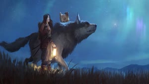Fantasy Girl And A Wolf HD Live Wallpaper For PC