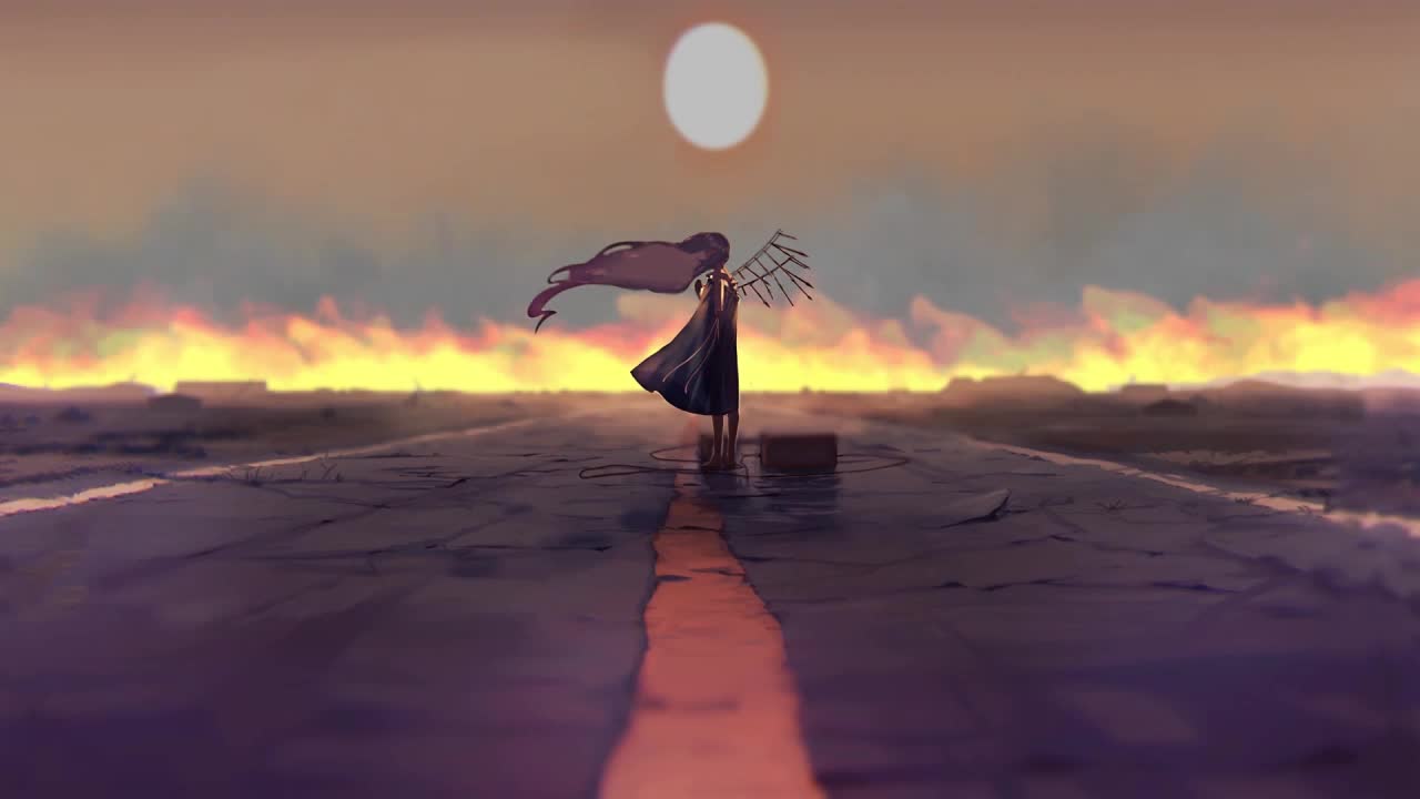 Download Anime Girl And Fire HD Live Wallpaper For PC