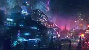 Night City Rain Cyberpunk 2077 HD Live Wallpaper For PC