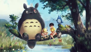 Totoro Fishing With Mei Kusakabe And Satsuki Kusakabe My Neighbor Totoro HD Live Wallpaper For PC