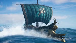 Boat On The Sea Assassins Creed Odyssey HD Live Wallpaper For PC