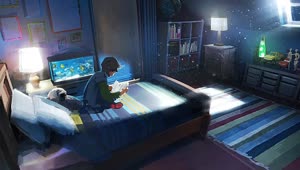 Boy Reading Book In Bed At Night HD Live Wallpaper For PC