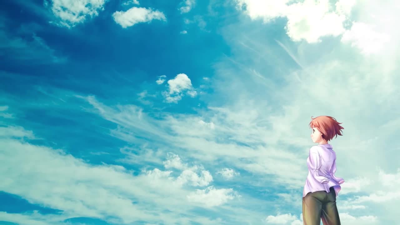 Download Anime Girl Looking At The Cloudy Sky HD Live Wallpaper For PC