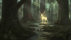 Rainy Forest Deer Spirit HD Live Wallpaper For PC