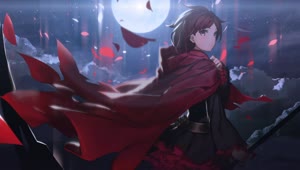 Ruby Rose Flower Petals Rwby HD Live Wallpaper For PC