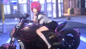 Anime Girl Motorcycle HD Live Wallpaper For PC