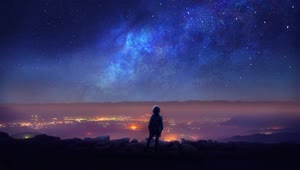 The Boy Staring Into The Night Sky HD Live Wallpaper For PC