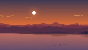 Sunset Mountain HD Live Wallpaper For PC