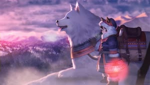 Snow Girl And Her Dog In The Snow Mountains HD Live Wallpaper For PC