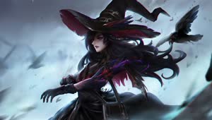 Fantasy Witch Blood Crow HD Live Wallpaper For PC