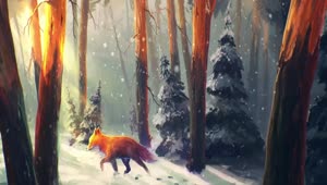 Red Fox In Winter Forest HD Live Wallpaper For PC