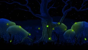 Fireflies Tree Pixel HD Live Wallpaper For PC