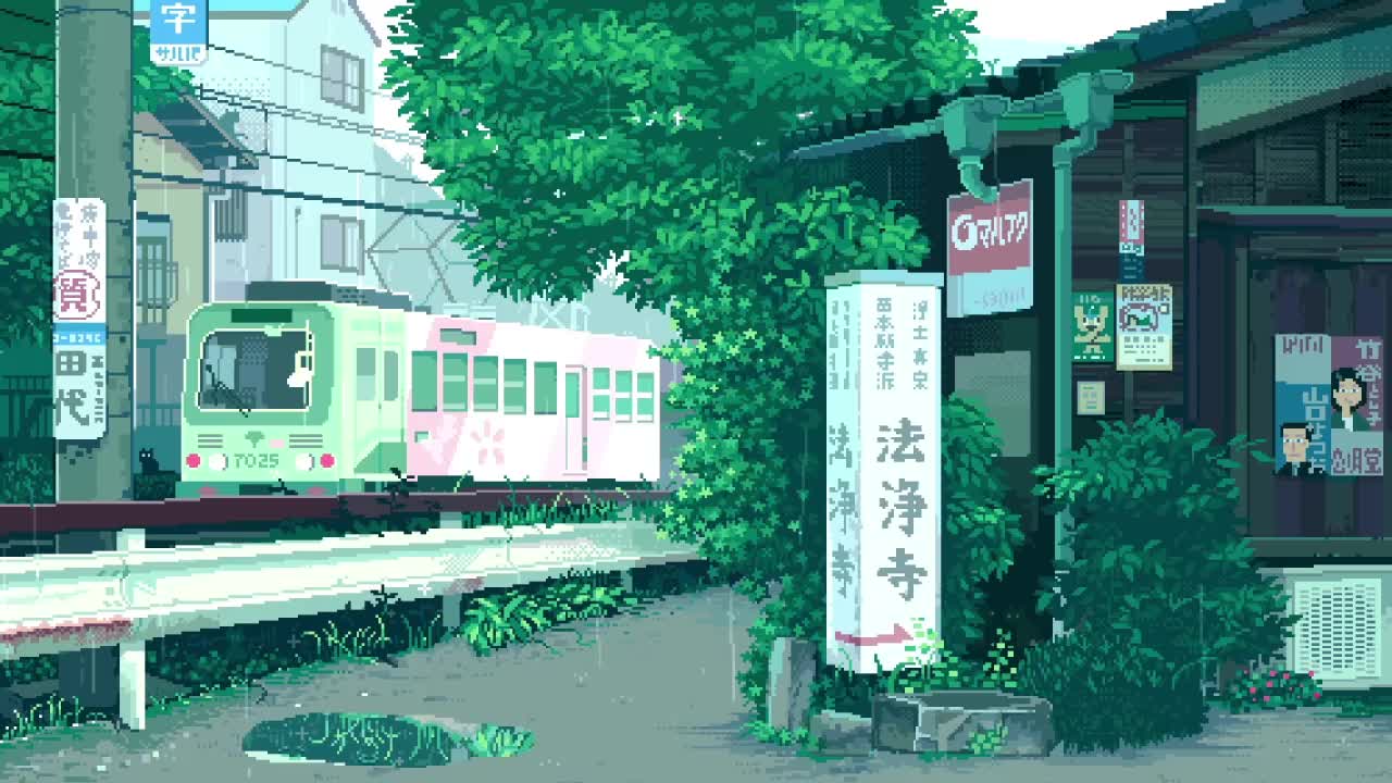 Download Rainy Day In Japan Pixel HD Live Wallpaper For PC
