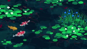 Koi Fish Pond Pixel HD Live Wallpaper For PC