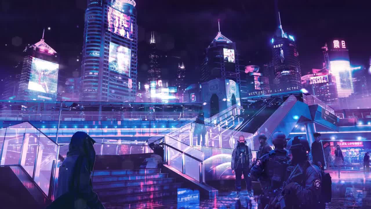 Download Neon City Cyberpunk HD Live Wallpaper For PC