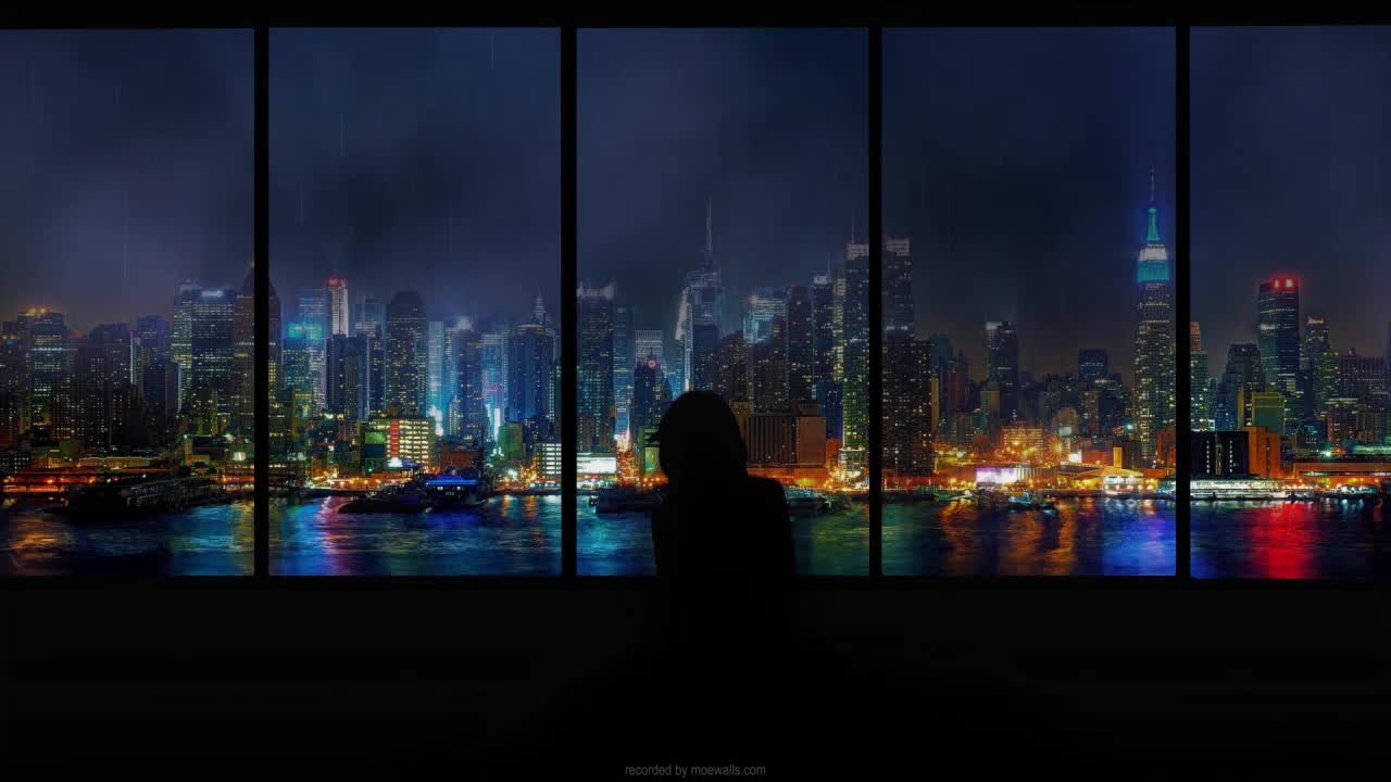 Download Rainy City Night HD Live Wallpaper For PC