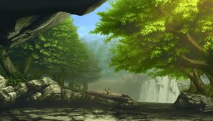 Waterfall By The Forest Pixel HD Live Wallpaper For PC