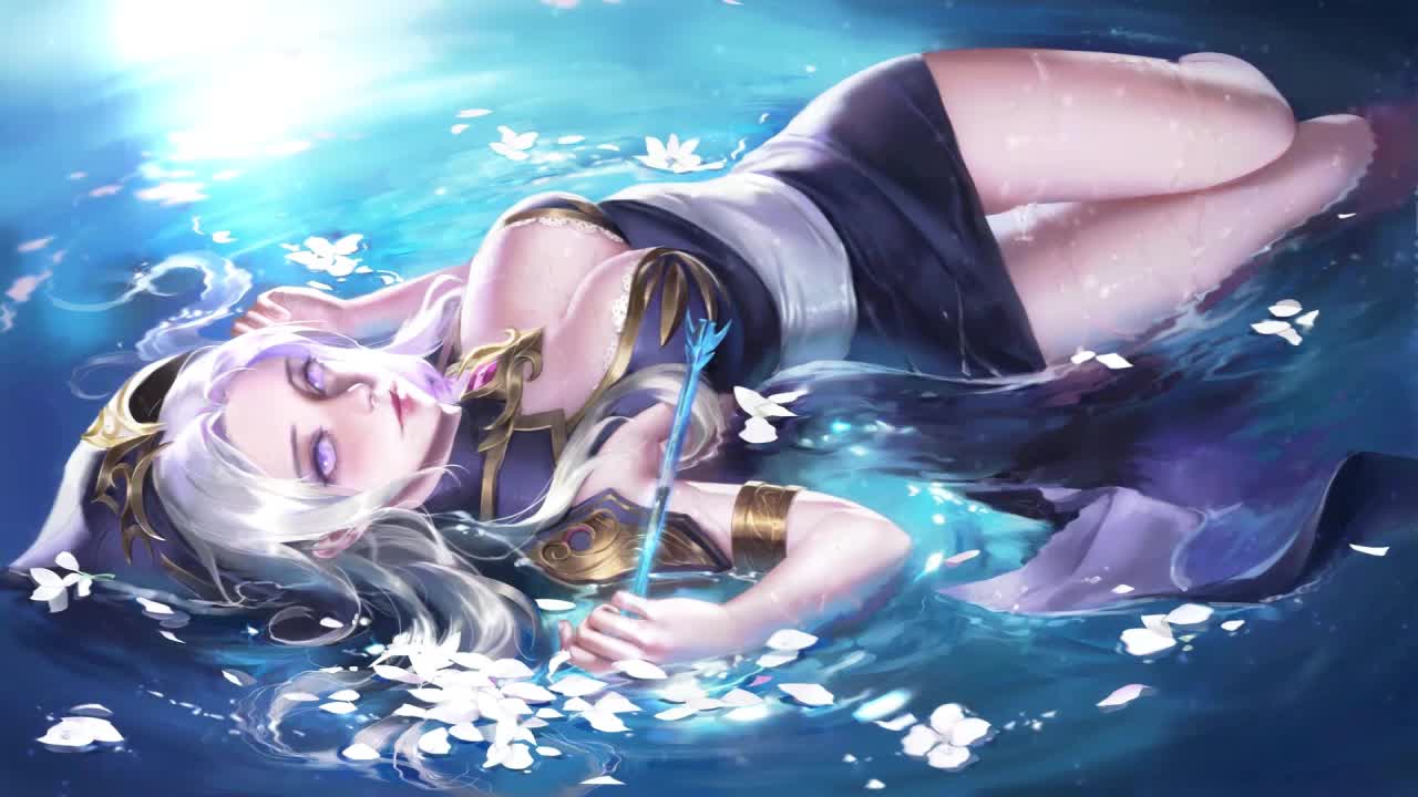 Download Ashe Lying On The Water League Of Legends HD Live Wallpaper For PC