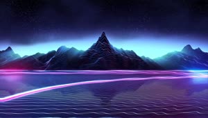 Synth Mountain HD Live Wallpaper For PC