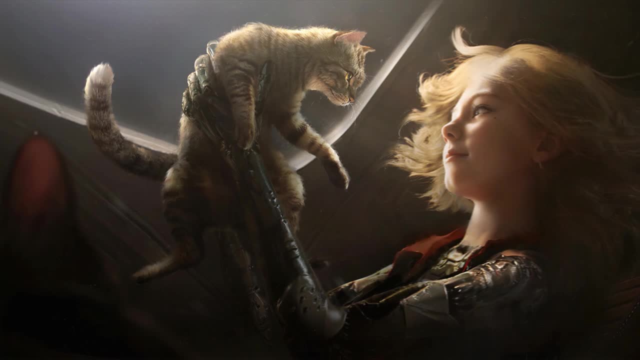Download Fantasy Girl Playing With Cat HD Live Wallpaper For PC