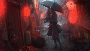 Rainy Japanese Alleyway HD Live Wallpaper For PC