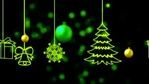 Stock Video 2d animation of christmas decorations on a black background PC Live Wallpaper