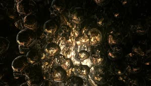 Stock Video 3d animation of a golden surface with skulls PC Live Wallpaper