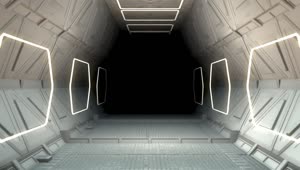 Stock Video 3d animation of a hallway in an alien ship PC Live Wallpaper
