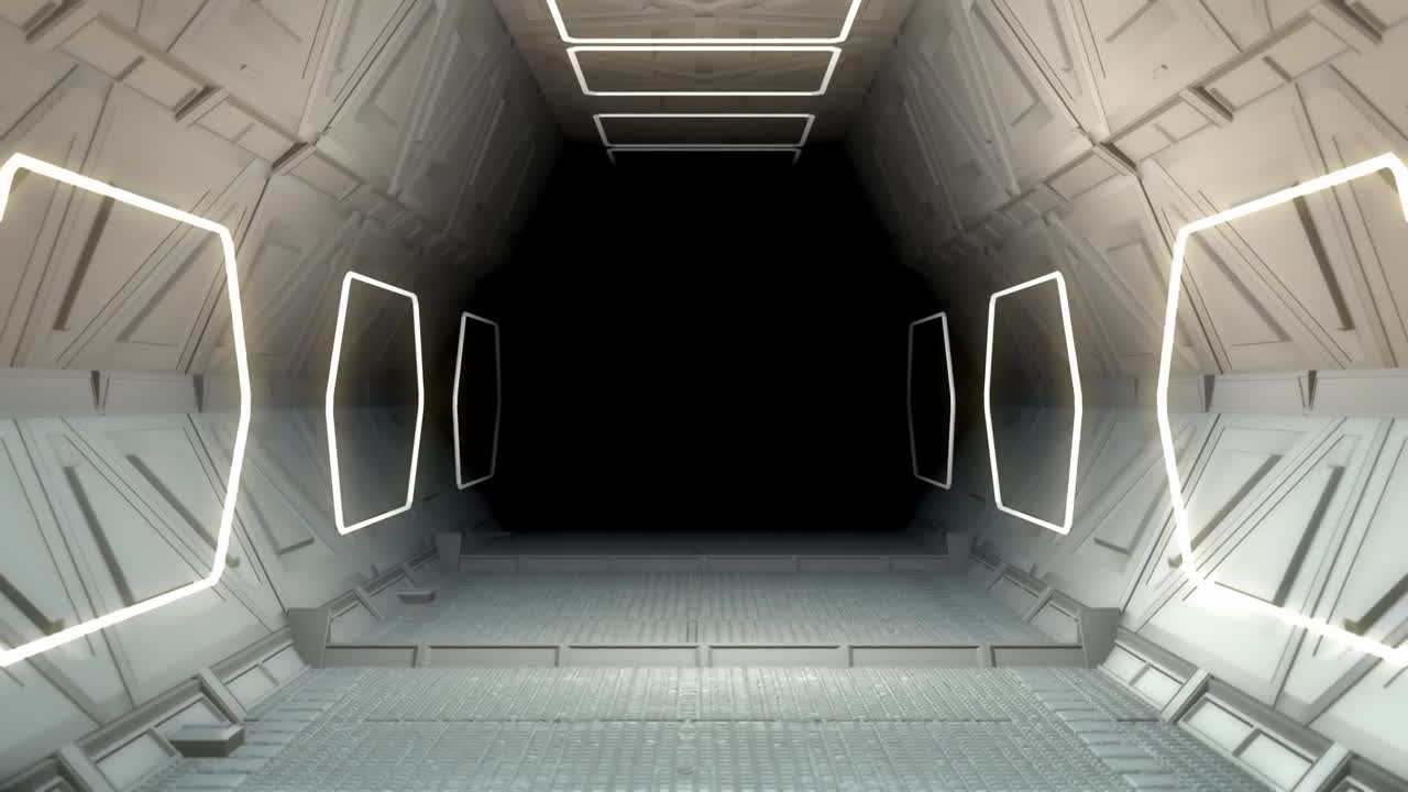 Download Stock Video 3d animation of a hallway in an alien ship PC Live Wallpaper